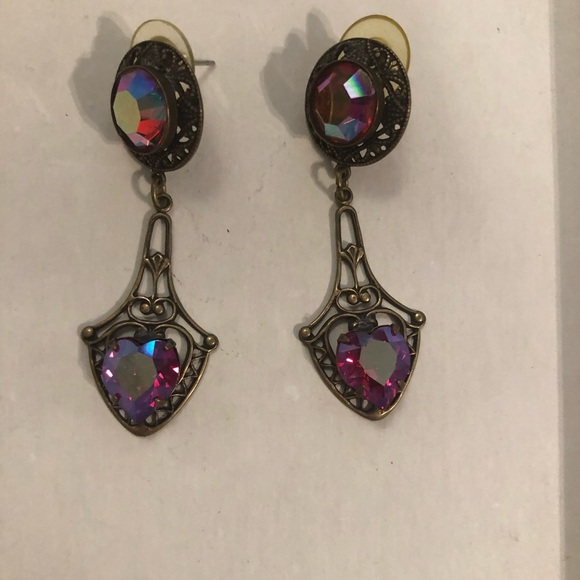 Vintage Teardrop Sterling Sliver Earnings - Picture 5 of 5